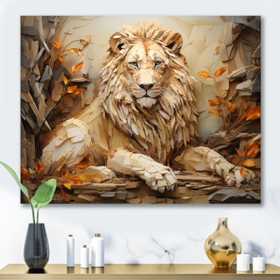 Lion Texture Of The Wild II On Canvas Print