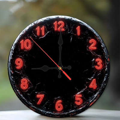 Horloge craquelée à chiffres rouges