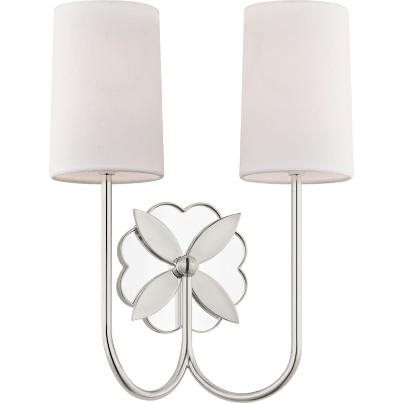 Spencer 14 Double Sconce, Polished Nickel