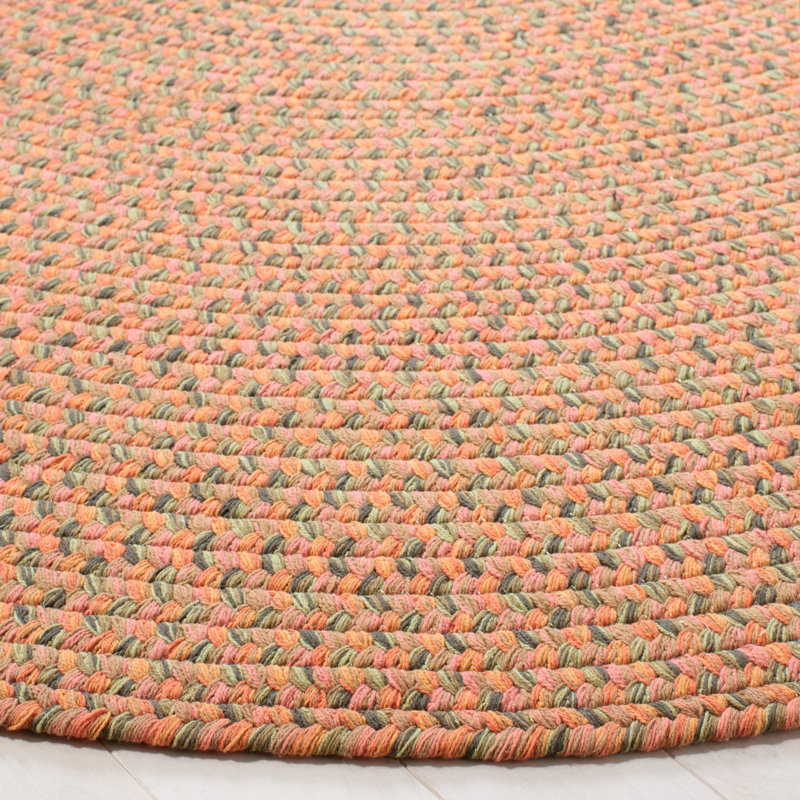 Tapis de couleur unie en coton tissé à la main Woodlawn, Ovale 5 pi x 8 pi