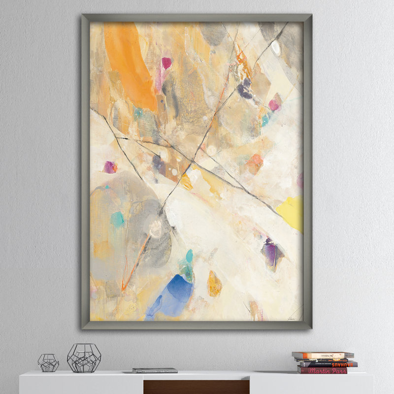 « spring minimal confettis ii »-cadre photo sur toile, H 40 po x l 30 po x P 1,5 po, Cadre argenté