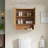 Modern 26'' Natural Wood Wall-Mounted Striped Bathroom Cabinet Medieval-Style Solid Wood Floating Cabinet