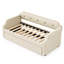 Lit de jour rembourré avec lit gigogne, lin beige, lit simple pour salon extensible