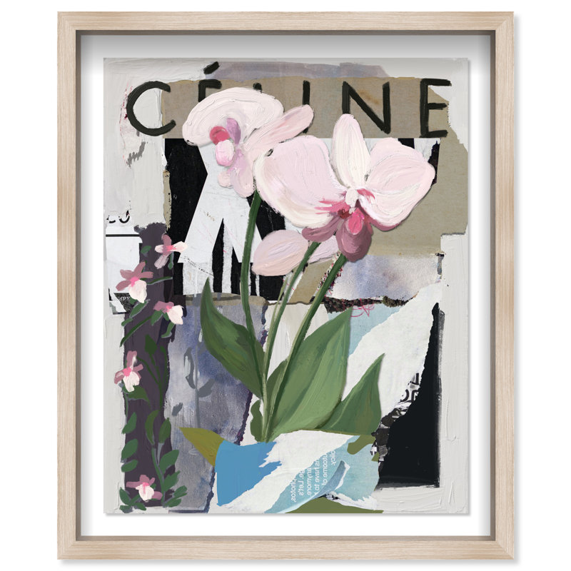 Fine Art Fashion Framed Graphic Art, 21.5"H x 25.5"W, Natural Oak Shadowbox