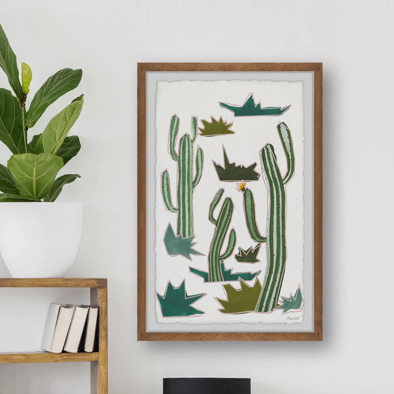 Cactus oasis-reproduction d’art sur papier encadrée, H 12 po x l 8 po x P 1,5 po
