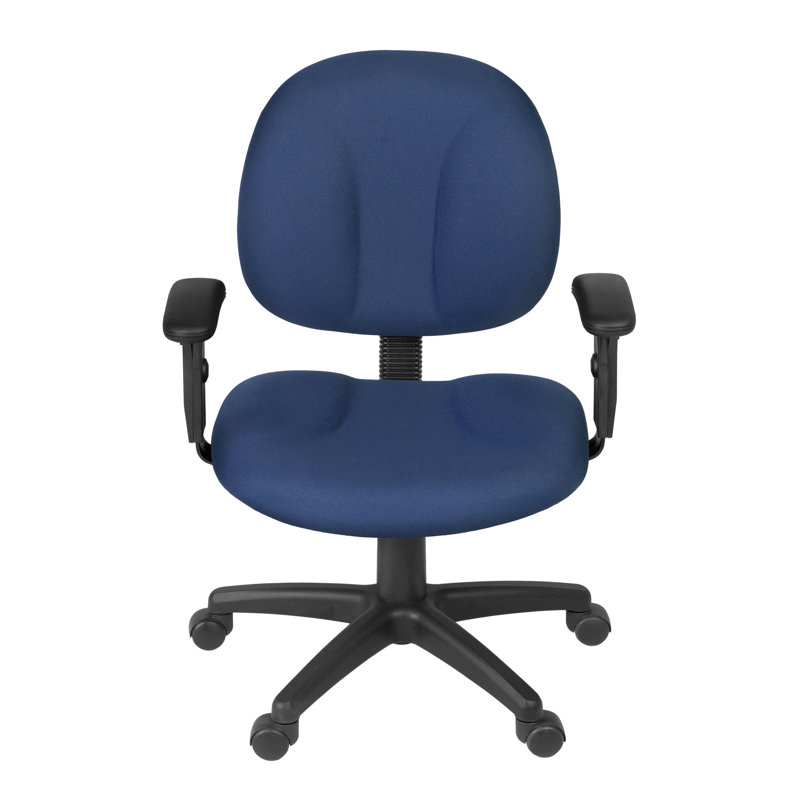Chaise de bureau pivotante en tissu avec accoudoirs réglables Regency Comfort Series - Bleu marine, Bleu