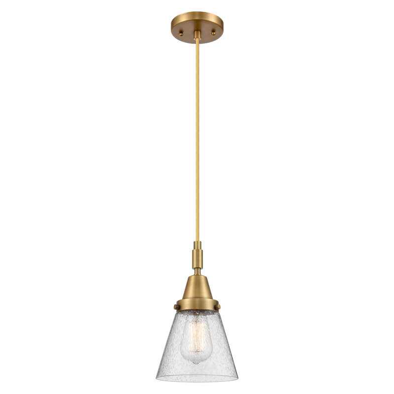 Downtown Urban - Cône Caden - Mini-luminaire suspendu à cordon 1 lumière - Abat-jour, H 129,88 po x l 6,25 po x P 6,25 po