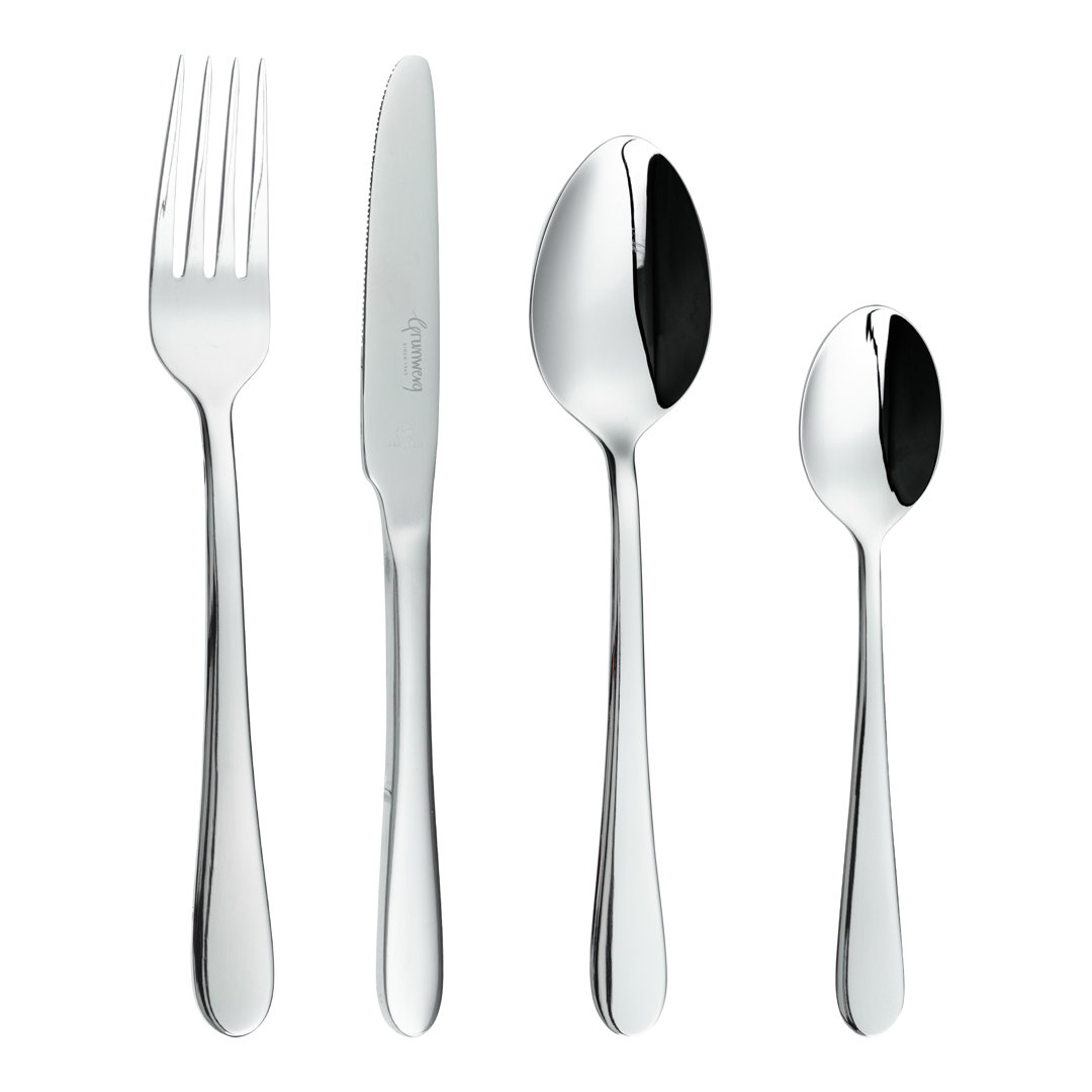Grunwerg Cutlery Windsor Pattern 16-piece Cutlery Set, 18/10 Stainless Steel, Service For 4