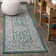 Moten Medallion Textured Weave Teal Blue/Gray Indoor/Outdoor Rug