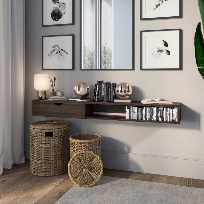 Meuble télé flottant pour téléviseur de 65 po ou moins Murdis, Espresso