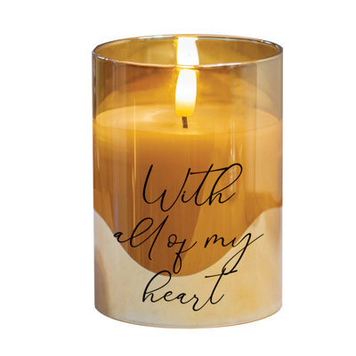 Fresh Flameless Jar Candle with Glass Holder