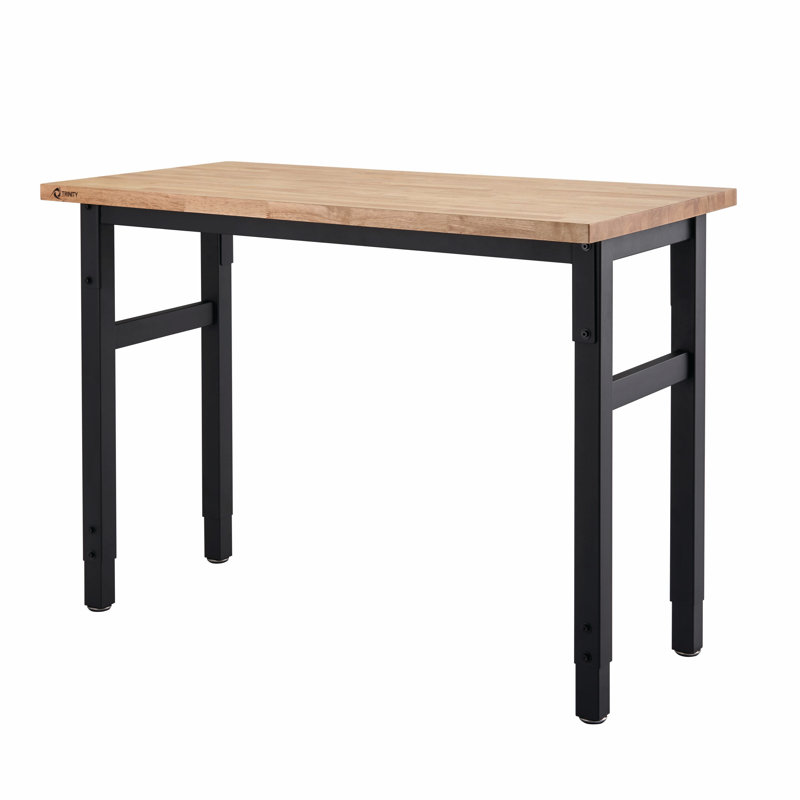 TRINITY Black 4 ft. W x 2 ft. D Adjustable Height Workbench