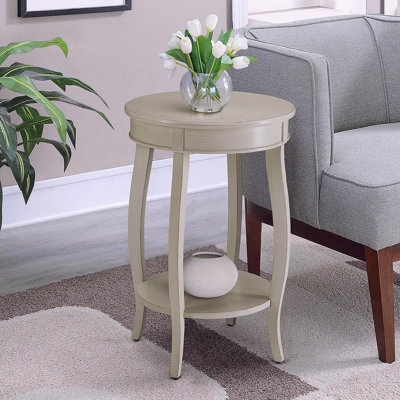Table d'appoint ronde rustique blanche