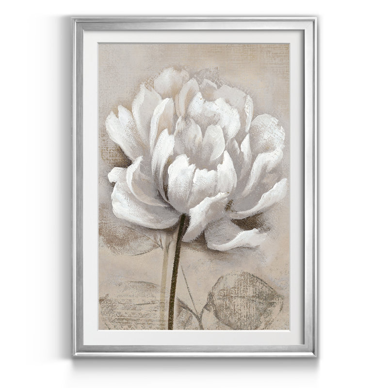 Doux blanc I - Cadre photo, reproduction d'art sur papier, H 18,5 po x l 24,5 po x P 1,5 po, Argent