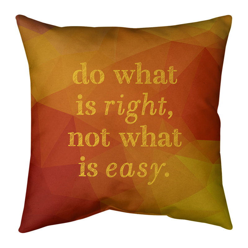 Coussin décoratif «Faux Gemstone Do What Is Right», 16 po x 1 po, Jaune ambre, Housse de coussin seulement - sans coussin