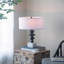 D15x29,5 "Lampe de table noire et blanche avec corps rond à quatre niveaux (assemblage de l'abat-jour requis)-1056818569