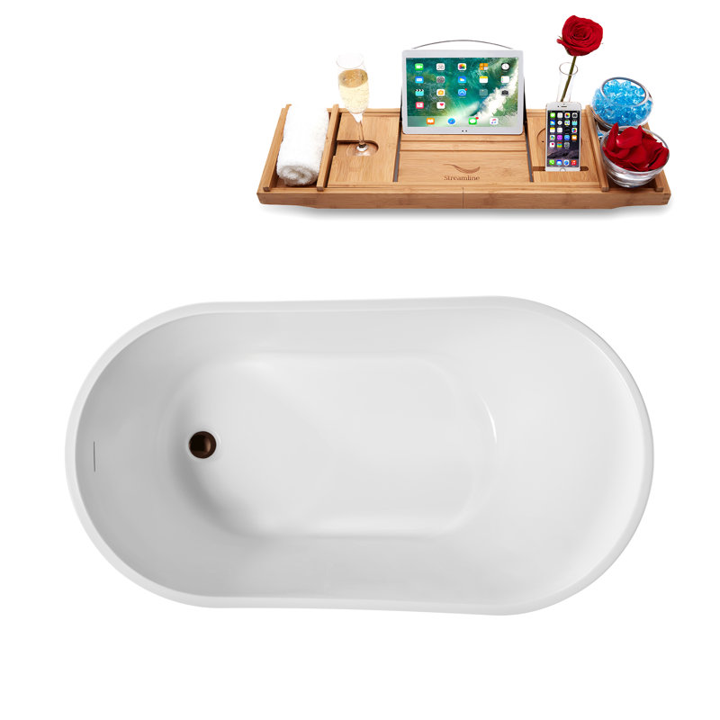 Baignoire autoportante 51 po avec drain interne Streamline, Bronze huilé mat