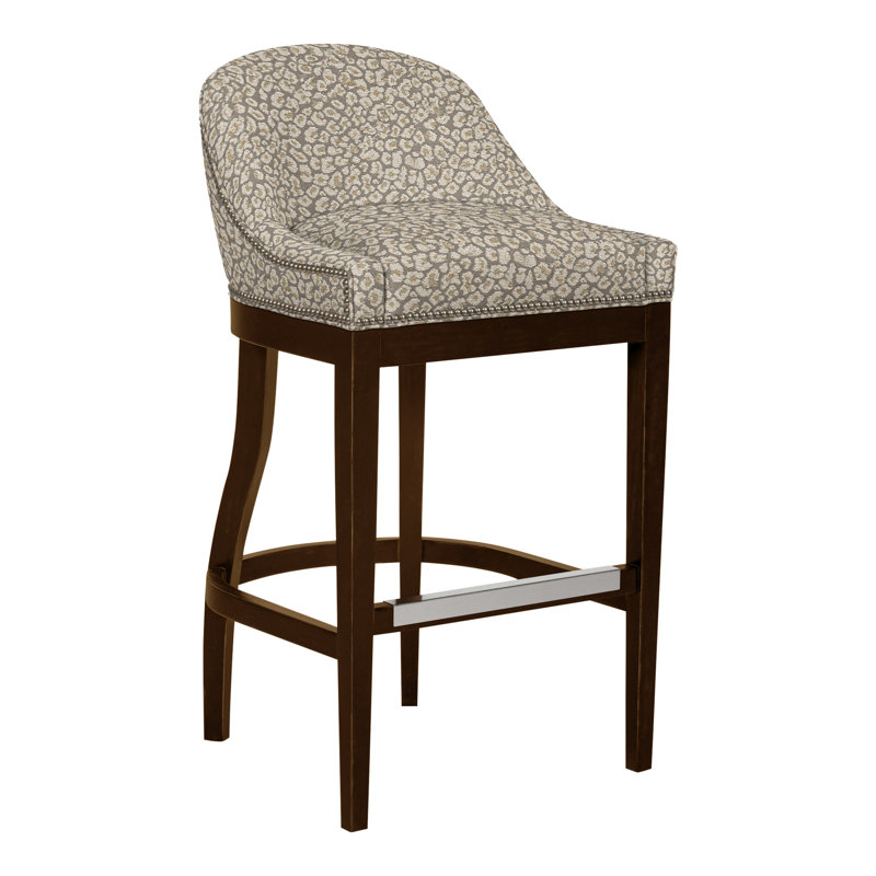 Calloway Upholstered Bar Stool with Solid Wood Frame, Nadia Eclipse, Hampton