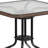 Amlie 28'' Square Glass Metal Table with Rattan Edging and 4 Rattan Stack Chairs-1029444495