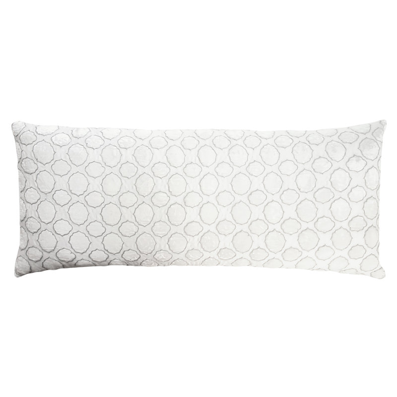 Tile Geometric Throw Pillow, White Gray