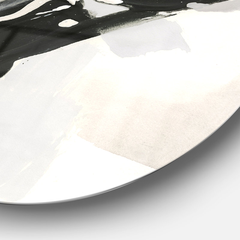 «Abstract Neutral III», reproduction d'art sur cercle métallique, H 11 po x l 11 po