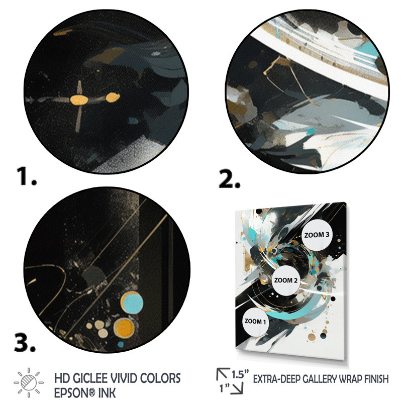 «Green White Cubist Kaleidoscope II», reproduction sur toile, H 44 po x l 34 po x P 1,5 po, Cadre flottant noir