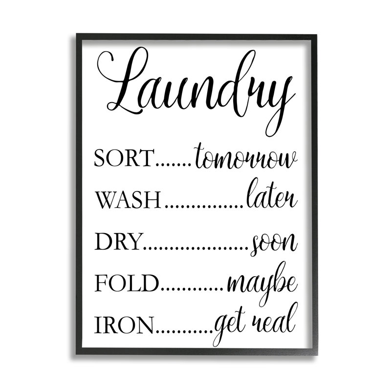 Programme de nettoyage de la salle de lavage, Giclée encadrée noir minuit, H 30 po x l 24 po x P 1,5 po