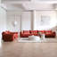 Canapé modulaire en tissu à accoudoirs arrondis en chenille 6 places Minarik, 2 pièces incluses-1759505150