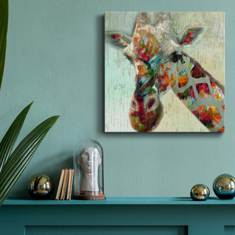 «Paint Splash Giraffe», reproduction sur toile tendue, H 10 po x l 10 po x P 1 po