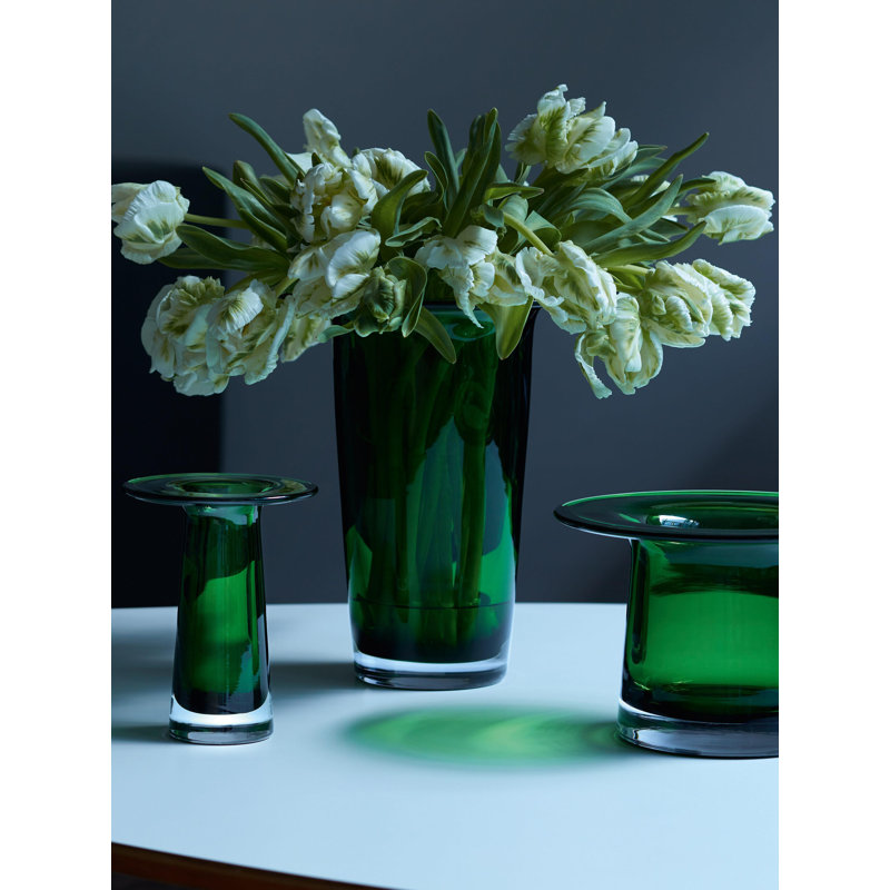 Victoria Glass Candle Holder, 10.24" H x 9.72" W x 9.72" D, Fern Green