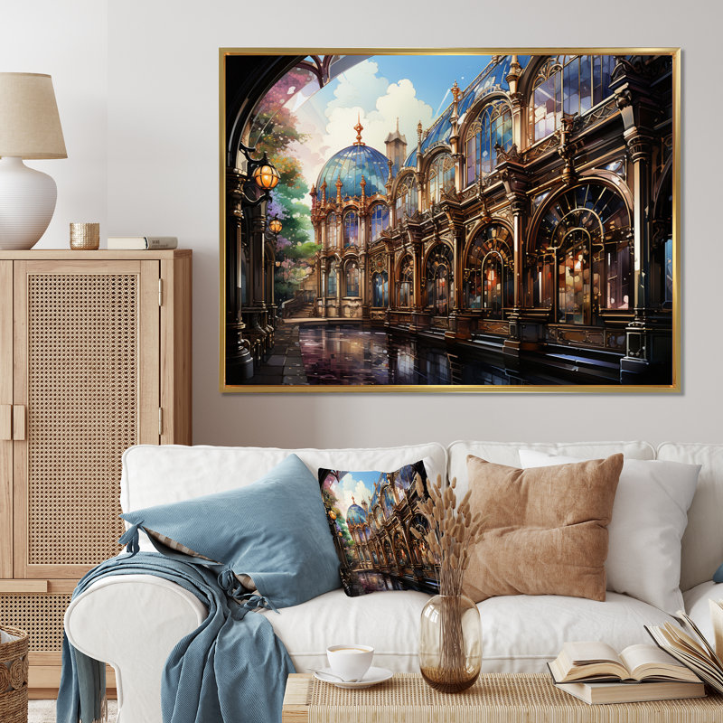 " Carousel Whimsical Delight V ", Gold Floater Framed, 24" H x 32" W x 1" D