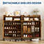Grand range-chaussures moderne en bois avec tablettes réglables