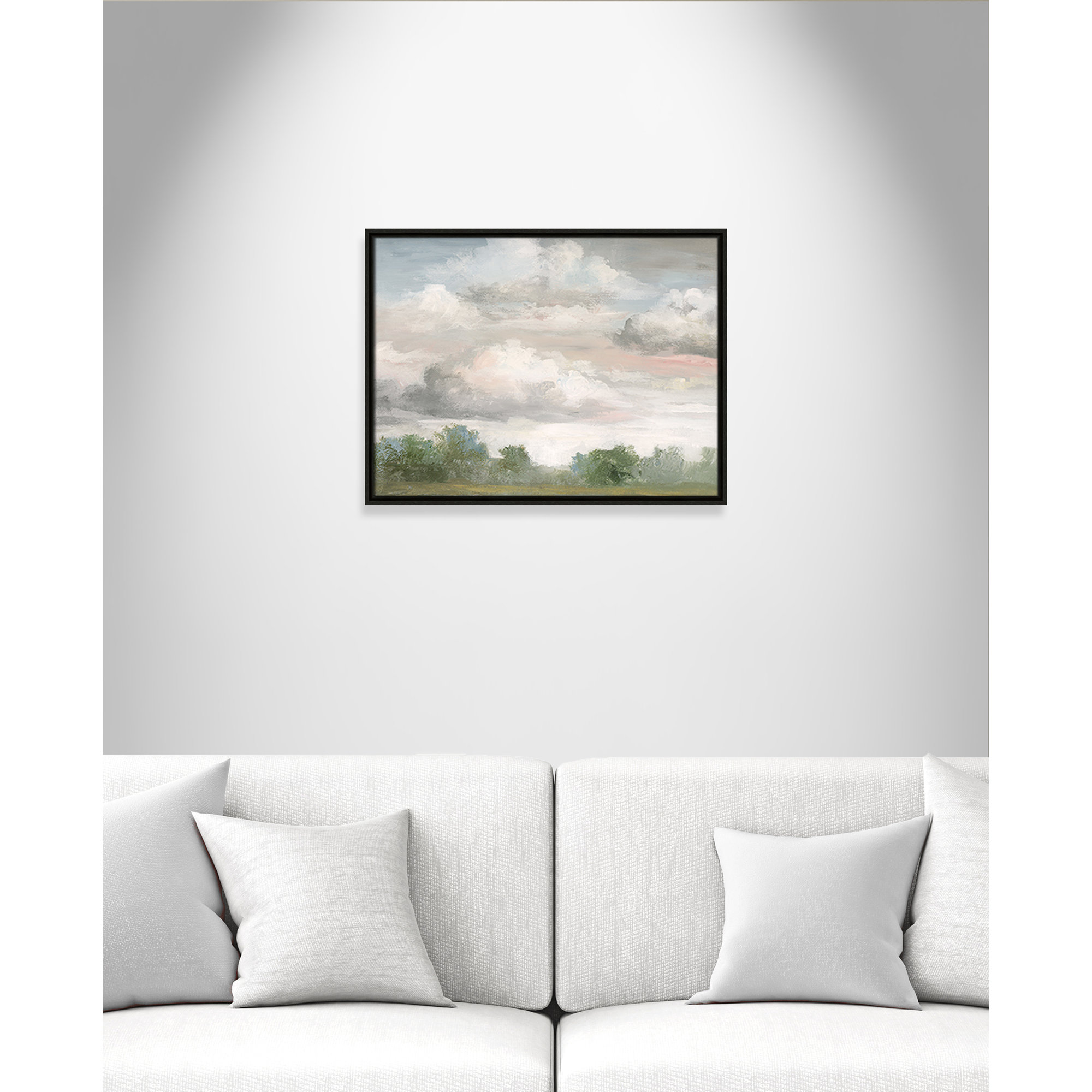 Pastel Morning Sky Framed On Canvas by Nan Print, 19.5" H x 25.5" W x 2" D, Espresso Framed