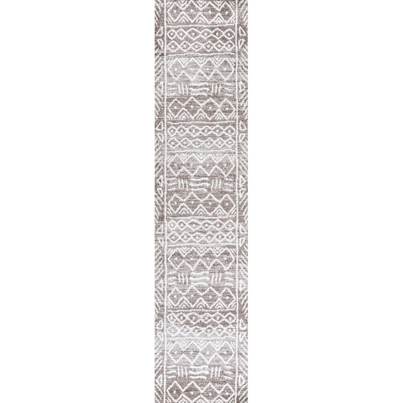 Tapis brun / ivoire Maidenhead, Tapis de couloir 2 pi x 8 pi