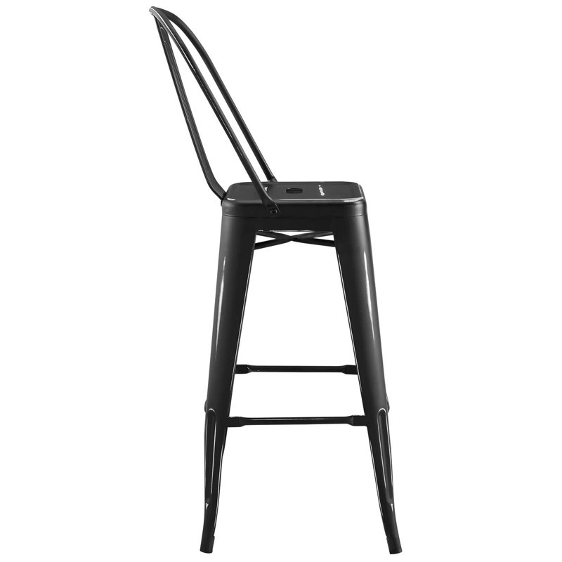 Promenade Black Metal Industrial Bar Stool