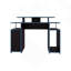 Bureau de jeu 47 po à 2 niveaux avec trois tablettes et support pour tour d'ordinateur, noir