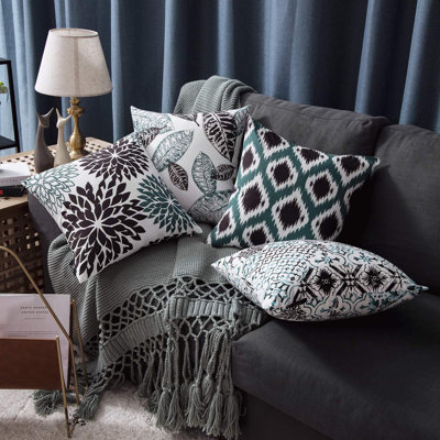 Ensemble de housse de coussin décoratif carré 4 pièces