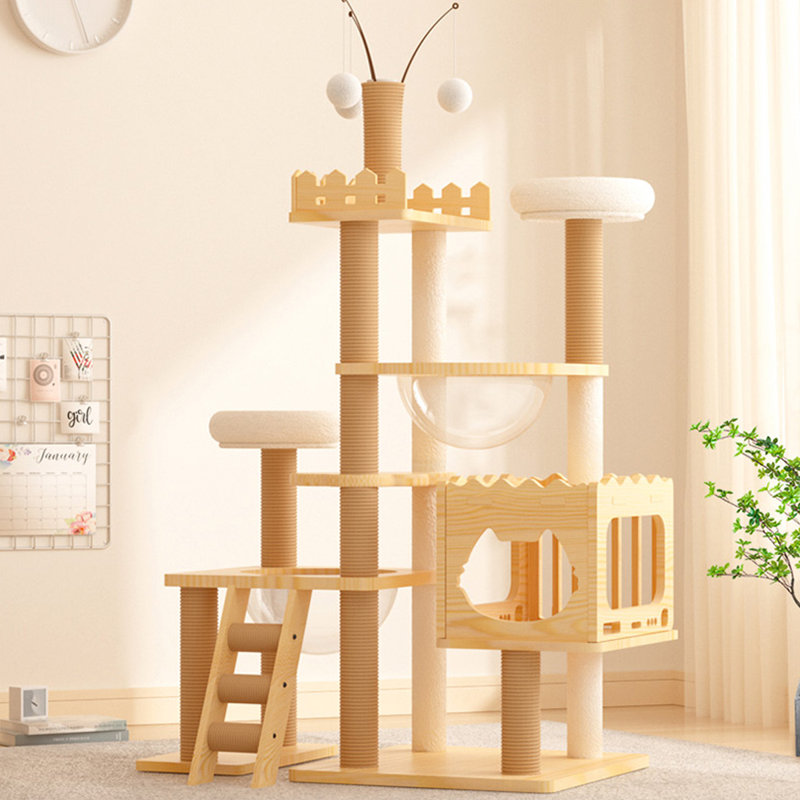 6 Tiers Cat Tree with Condons,Perch,Scratching Posts