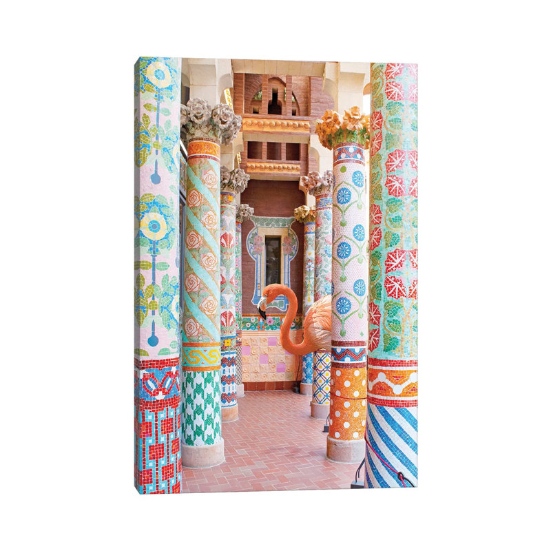 Reproduction de photo "Flamingo Flamingo" par Erin Summer, Pas de tapis, H 26 po x l 18 po x P 1,5 po, Toile tendue