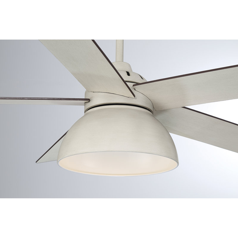 52" Roir 5 - Blade LED Standard Ceiling Fan in White with Remote Control and Light Kit Included, White
