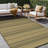 Shimeek Striped Outdoor Area Rug, Waterproof Plastic Outdoor Mat, Black&Brown,Rectangle 8' x 10'-1921612198-1923583856
