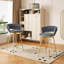 Tabouret de bar pivotant gris foncé moderne avec pieds en métal doré et siège en lin de coton respirant-1052493400