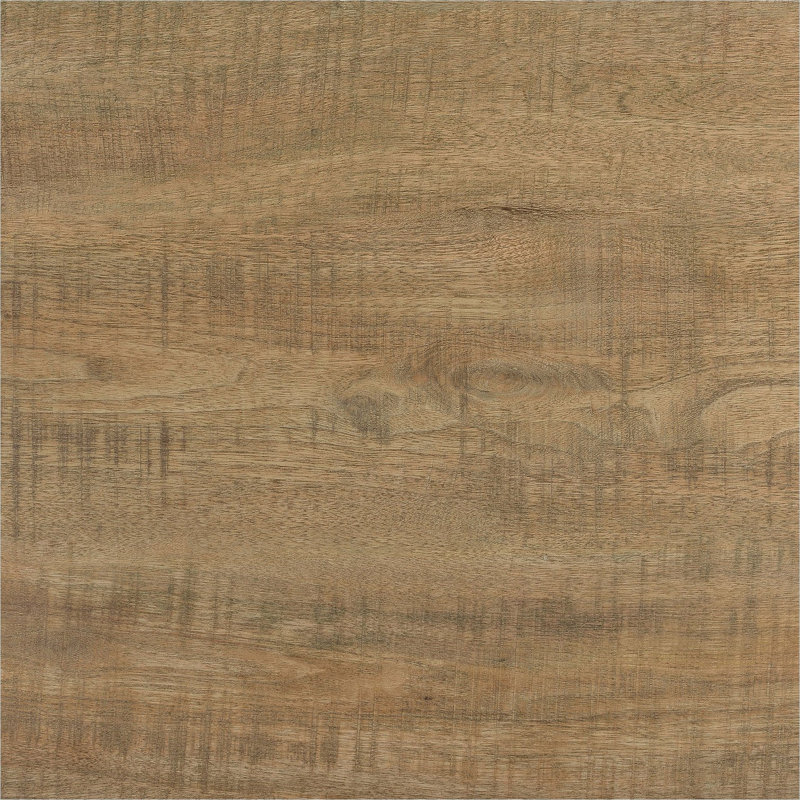 Table basse carrée en bois d'ingénierie avec base en bloc, brun clair, 35,5 pouces