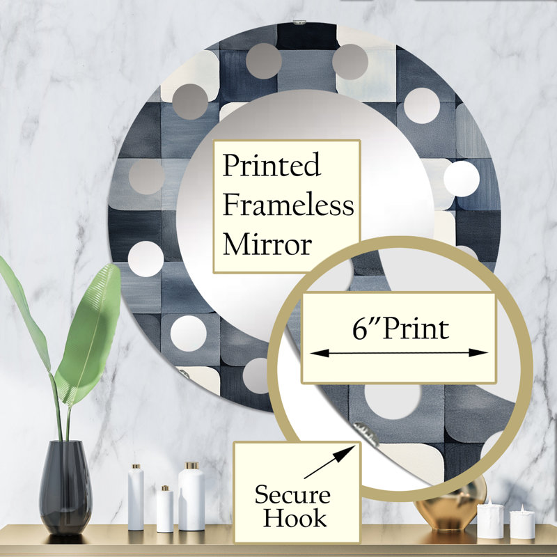 Nagaina - Miroir mural moderne rond, 32 po x 32 po