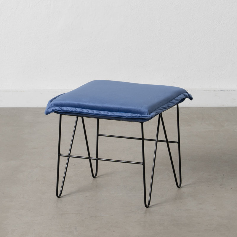 Jerrod Iron Accent Stool, Blue