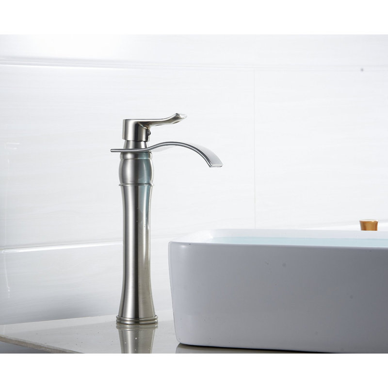 Single-Hole Single-handle Bathroom Faucet with Drain Assembly, Brushed Nickel
