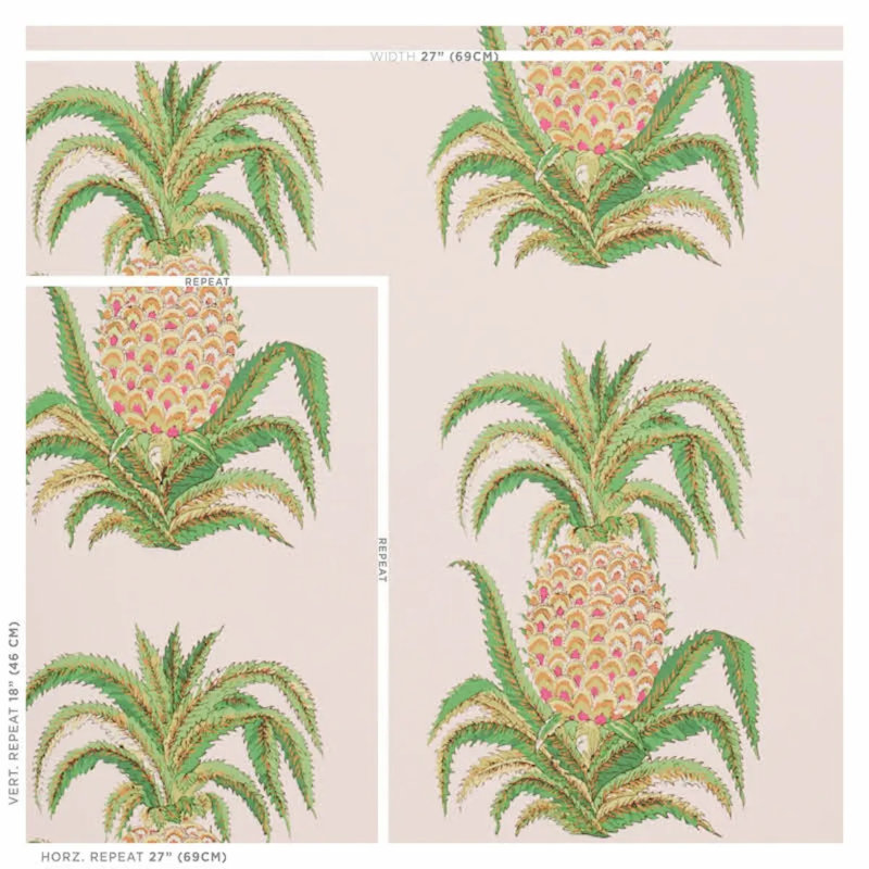 Papier peint ananas, Rosé