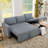 Upholstered Pull Out Sectional Sofa With Storage Chaise, Convertible Corner Couch-412042719