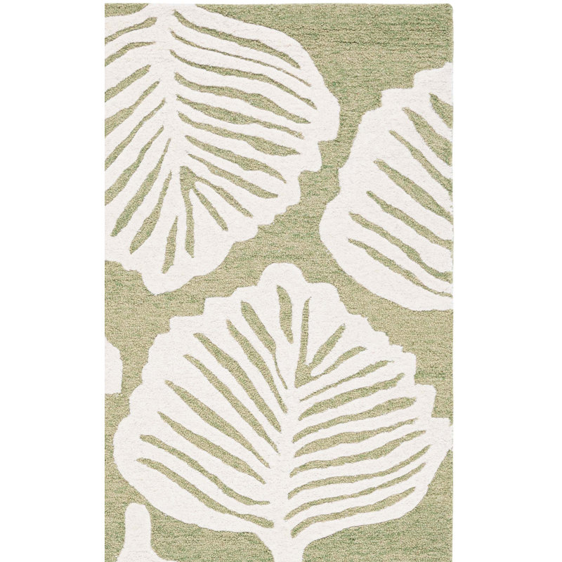 Tapis floral en coton touffeté à la main Meranda Blossom, Rectangle 6 pi x 9 pi