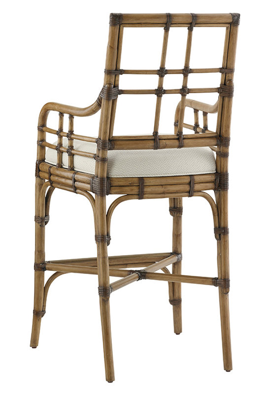 Twin Palms Upholstered Stool, Bar Stool (30.25" Seat Height)